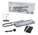 i-tec USB-C Metal Ergonomic 3x 4K Display Docking Station with Power Delivery 100 W + Universal Charger 100 W