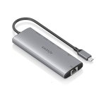 AISENS USB-C Dock 7 en 1, USB-C a 1xHDMI, 1xRJ45, 1xUSB-A 10G, 2xUSB-C 10G, 1xSD, 1xMicroSD, Gris, 20cm