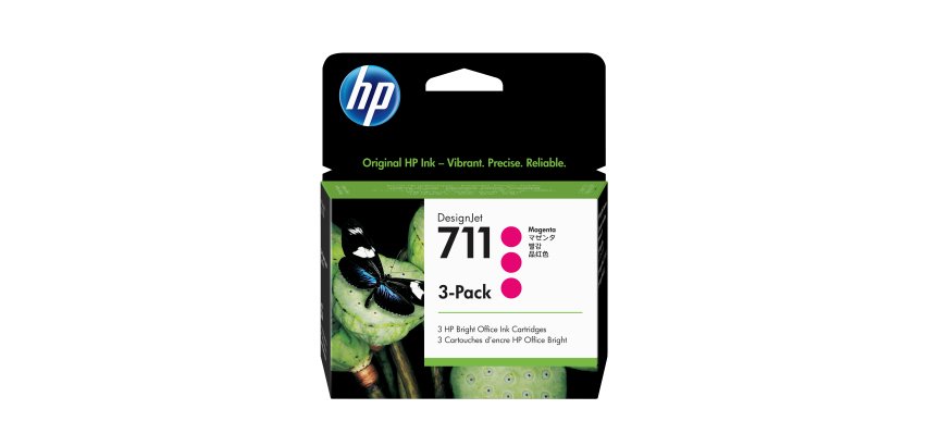 HP 711 - 3-pack - magenta - original - DesignJet - ink cartridge