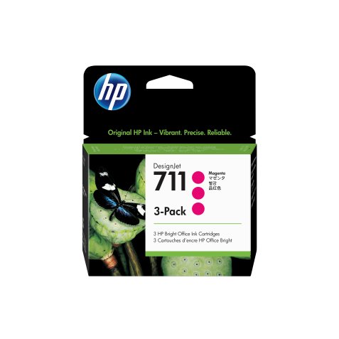 HP 711 3-pack 29-ml Magenta DesignJet Ink Cartridges