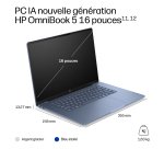 HP OmniBook 5 Laptop Next Gen AI 16-bf1000nf Ordinateur portable 40,6 cm (16") 2K 32 Go LPDDR5x-SDRAM 1 To SSD Wi-Fi 7 (802.11be) Windows 11 Home Bleu