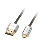 Lindy Câble HDMI Slim, compatible HDMI 2.0 Ultra HD, Ethernet CROMO®, type A/D, 2m