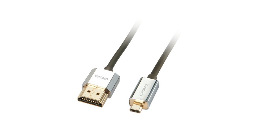 Lindy Câble HDMI Slim, compatible HDMI 2.0 Ultra HD, Ethernet CROMO®, type A/D, 2m