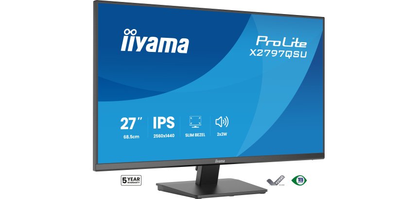 iiyama ProLite X2797QSU-B1 écran plat de PC 68,6 cm (27") 2560 x 1440 pixels Quad HD LED Noir
