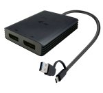 i-tec USB-A/USB-C Dual 4K/60 Hz DisplayPort Video Adapter