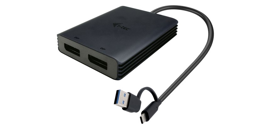 i-tec USB-A/USB-C Dual 4K/60 Hz DisplayPort Video Adapter