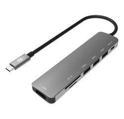 Celly PROHUB7IN1 Cablato USB 3.2 Gen 1 (3.1 Gen 1) Type-C Grigio