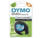 DYMO Branded LetraTag Plastic Labels | 12 mm x 4 m Roll | Black Print on Clear Labels | MultipurposeSelf-Adhesive Labels for LetraTag Label Makers