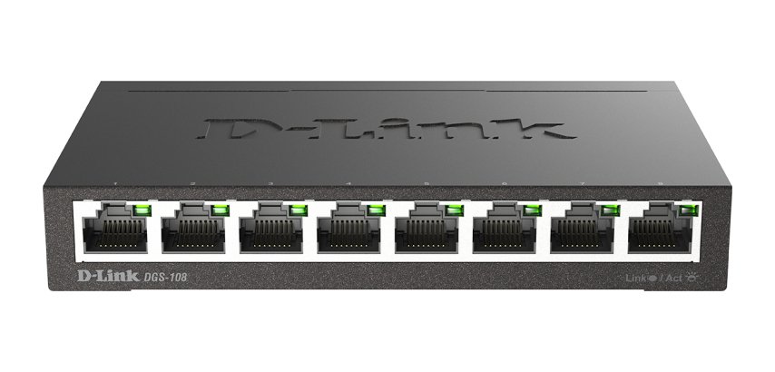 D-Link DGS-108 Non-géré L2 Gigabit Ethernet (10/100/1000) Noir