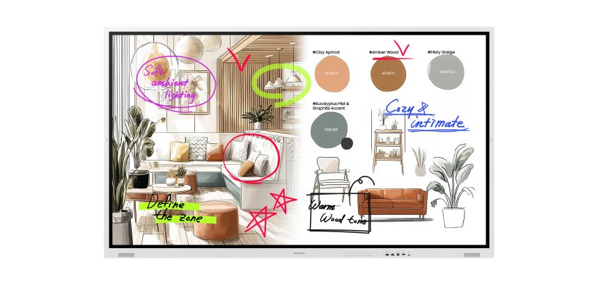 Samsung WM75FX tableau blanc interactif 190,5 cm (75") 3840 x 2160 pixels Écran tactile Gris, Blanc HDMI