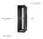 APC Rack Netshelter SX Server, 2e génération, 48U, 2 258H x 600L x 1 200D mm, avec panneaux latéraux, noir