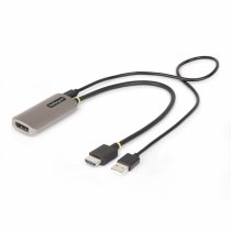 startechcom cable conversor adaptador activo de 30cm hdmi 21 a displayport 14 - 8k60hz - alimentado por el bus usb - cable incluido