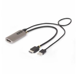 StarTech.com 30cm HDMI naar DisplayPort Adapter Kabel, 8K 60Hz, Actieve HDMI 2.1 naar DP 1.4 Video Converter, HDCP 1.4/2.1/2.2/2.3, DSC 1.2a, USB Bus Powered met Meegeleverde Kabel