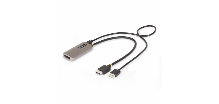 StarTech.com Câble Adaptateur HDMI vers DisplayPort de 30cm, 8K 60Hz, Convertisseur Vidéo Actif HDMI 2.1 vers DP 1.4, Câble HDMI vers DisplayPort 1.4, Alimenté par Bus USB avec Câble Inclus