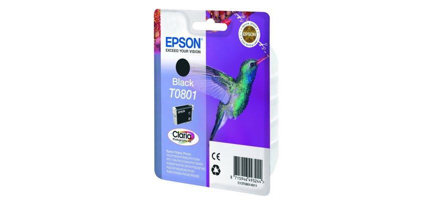 Epson T0801  (C13T08014011) Cartucho original negro de capacidad estándar (330 páginas)