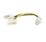 Cable de 15cm Adaptador de Alimentación de LP4 a PCI Express de 6 Pines para Tarjeta Gráfica