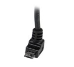 Cable Adaptador 1m USB A Macho a Micro USB B Macho Acodado en Ángulo hacia Arriba para Teléfono Móvil
