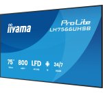 iiyama LH7566UHSB-B1AG Écran d'affichage dynamique Écran plat de signalisation numérique 190,5 cm (75") LCD Wifi 800 cd/m² 4K Ultra HD Noir Intégré dans le processeur Android 24/7