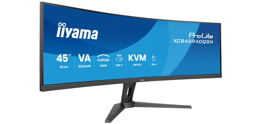iiyama G-MASTER 45"LCD Curved Bus. UWQHD Monitor PC 113 cm (44.5") 5120 x 1440 Pixel Dual QHD LED Nero