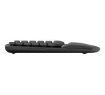 Logitech Wave Keys, teclado ergonómico inalámbrico con reposamanos acolchado, escritura cómoda y natural, Easy-Switch, Bluetooth, Logi Bolt, multisistema operativo, Windows/Mac,QWERTY Español, Grafito