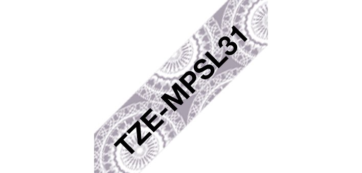 Brother TZE-MPSL31 ruban d'étiquette Noir sur argent