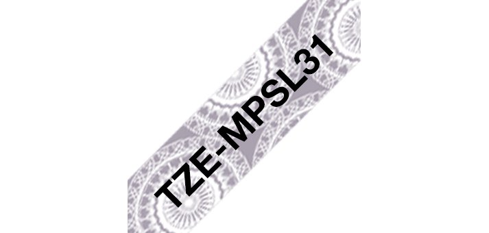 Brother TZE-MPSL31 ruban d'étiquette Noir sur argent