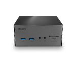 Lindy 43378 base para portátil y replicador de puertos Alámbrico USB 3.2 Gen 2 (3.1 Gen 2) Type-C Gris