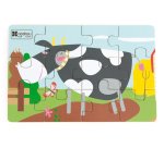 Puzzle en bois sans cadre panoramic ferme 4 puzzles     individuels emboitables de 12 pieces chacun