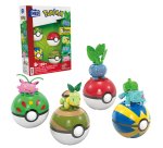 MEGA Pokémon Grass-Type Trainer Team Building Toy Kit, 4 Action Figures (118 Pieces) for Kids