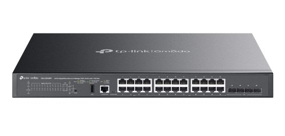 TP-Link SG5428XMPP commutateur réseau Géré L3 Gigabit Ethernet (10/100/1000) Connexion Ethernet, supportant l'alimentation via ce port (PoE) Noir