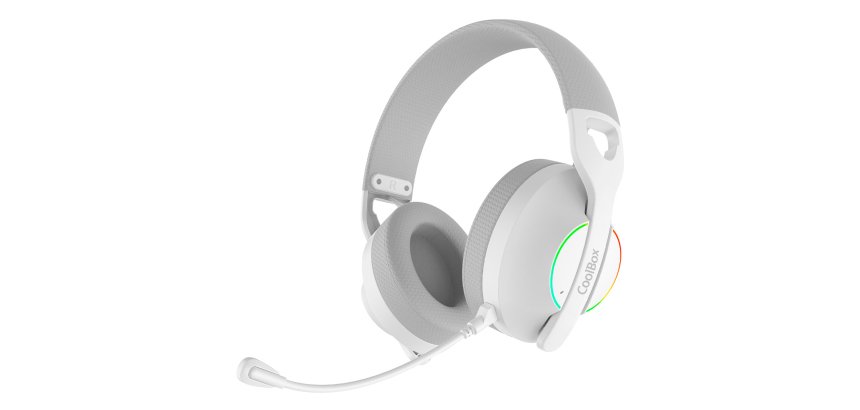 CoolBox GAMING AURICULARES CON MICRO WB01 RF+BT+3.5 BLANCO PC/CONSOLAS