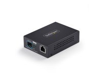 StarTech.com Convertisseur de Média Fibre Optique 10 GbE SFP+, 10 Gigabit Ethernet RJ-45 vers 10GBASE-X SFP+, Monomode, Multimode, Trames Jumbo 16K, Conforme TAA