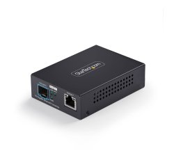 StarTech.com Convertisseur de Média Fibre Optique 10 GbE SFP+, 10 Gigabit Ethernet RJ-45 vers 10GBASE-X SFP+, Monomode, Multimode, Trames Jumbo 16K, Conforme TAA