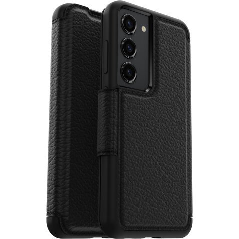 OtterBox Strada Coque pour Galaxy S23, Antichoc, anti-chute, cuir de qualité, 2 porte-cartes, supporte 3 x plus de chutes que la norme militaire, Noir