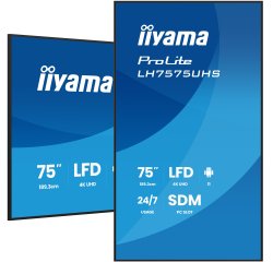 iiyama LH7575UHS-B2AG Écran d'affichage dynamique Écran plat de signalisation numérique 190,5 cm (75") LCD Wifi 500 cd/m² 4K Ultra HD Noir Intégré dans le processeur Android 11 24/7