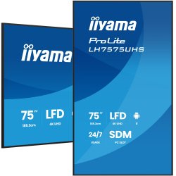 iiyama LH7575UHS-B2AG Écran d'affichage dynamique Écran plat de signalisation numérique 190,5 cm (75") LCD Wifi 500 cd/m² 4K Ultra HD Noir Intégré dans le processeur Android 11 24/7