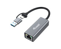 Equip Adattatore di rete da USB-C a 2,5 Gigabit Ethernet (USB-C+A)