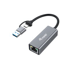 Equip Adattatore di rete da USB-C a 2,5 Gigabit Ethernet (USB-C+A)