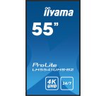 iiyama LH5541UHS-B2 Écran d'affichage dynamique En forme de kiosk 138,7 cm (54.6") LCD 500 cd/m² 4K Ultra HD Noir Intégré dans le processeur 24/7