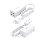 AISENS Cargador Sobremesa GaN 100W, 3x USB-C PD3.0 QC4.0 QC5.0, 1x USB-A QC3.0, Blanco