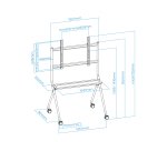TooQ iSTAND Soporte de Suelo con Ruedas para Pantallas 50"- 86", Gris