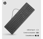 HP 150 WD KBD FR clavier Universel USB Noir