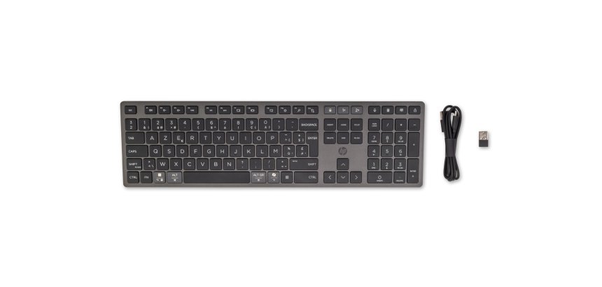 HP 720 Multi-Device Rechargeable Wireless Keyboard clavier maison/bureau USB + Bluetooth AZERTY Belge Noir