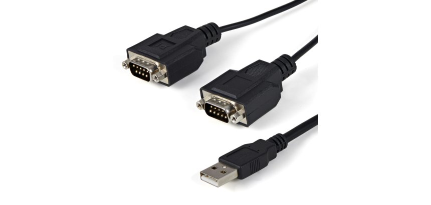 Cable 1,8m USB a 2 Puertos Serie Serial RS232 DB9 Retención del Puerto de Asignación COM