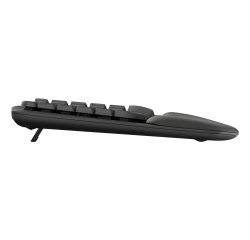 Logitech Wave Keys, teclado ergonómico inalámbrico con reposamanos acolchado, escritura cómoda y natural, Easy-Switch, Bluetooth, Logi Bolt, multisistema operativo, Windows/Mac,QWERTY Español, Grafito