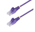 StarTech.com Câble Ethernet CAT6 Violet Fin de 50cm, Sans Accroc, 100W PoE, UTP, LSZH, Fil de Cuivre Pur 28AWG, Cordon Patch Réseau RJ45 avec Serre-Câble, Contrôlé Fluke