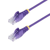startechcom cable de red ethernet cat6 delgado sin enganches morado de 1m - cable rj45 snagless slim de 28awg - alambre de cobre puro - poe 100w - con alivios de tensian - lszh - probado con fluke