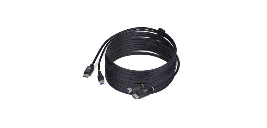 StarTech.com Câble KVM DisplayPort de 3m et USB 5Gbps, 4K 60Hz, Câble Combo à Compatibilité Universelle DP 1.2 et USB pour Commutateurs/Switchs KVM