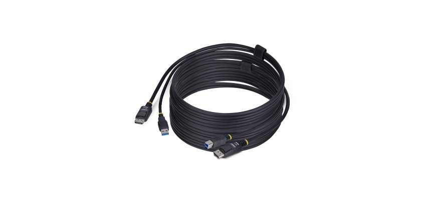 StarTech.com Câble KVM DisplayPort de 3m et USB 5Gbps, 4K 60Hz, Câble Combo à Compatibilité Universelle DP 1.2 et USB pour Commutateurs/Switchs KVM