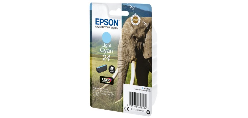 Epson Elephant 24 Claria Photo HD Single Light Cyan Ink